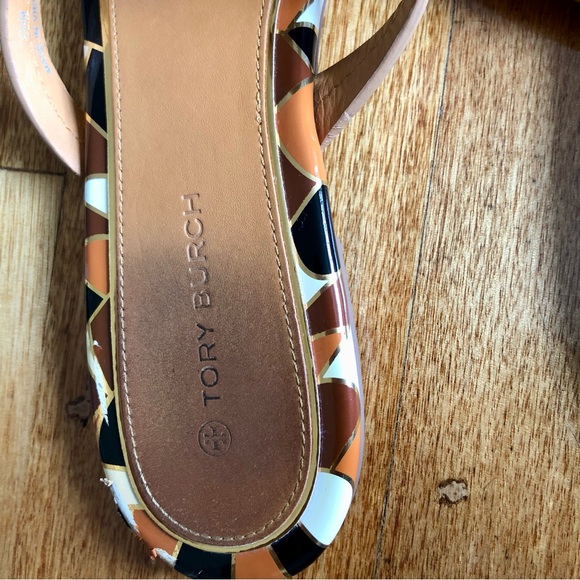 Tory Burch tricolour logo flip flops - Picture 4 of 8